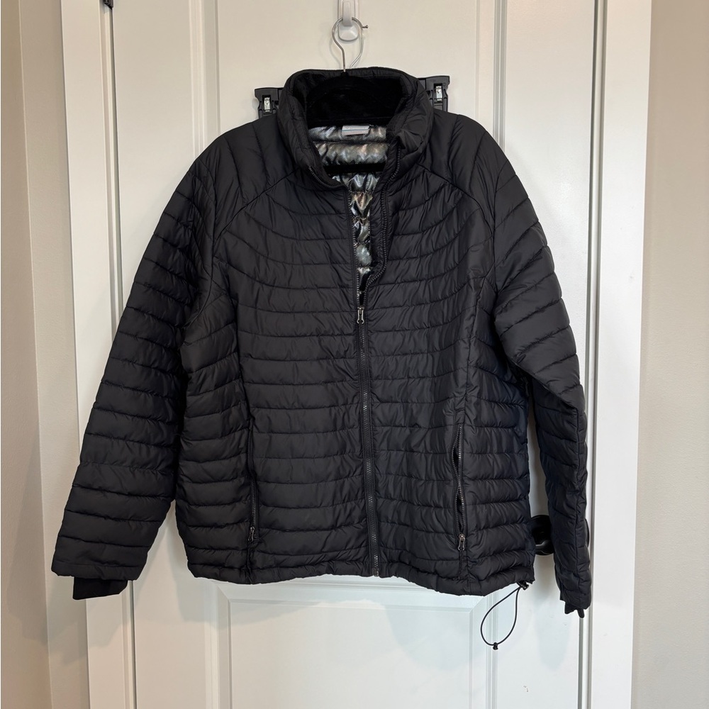 Columbia Women's White Out ll Omni Heat Puffer Coat, Black, 2X